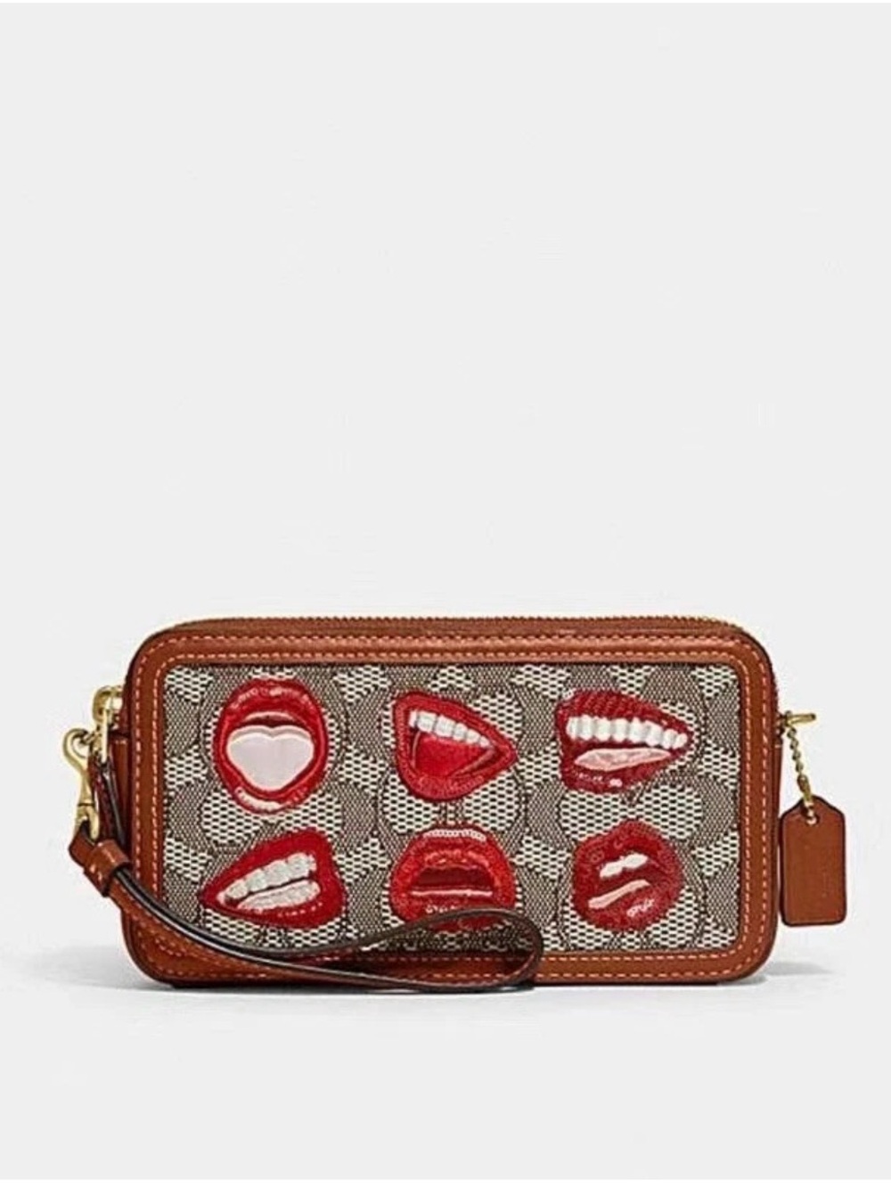COACH X Tom W Kira Lips Signature Canvas Crossbody